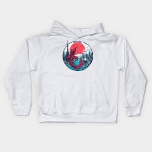 Tokyo cityscape konnichiwa Kids Hoodie